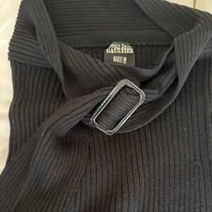 Jean Paul Gaultier Women’s Black Ribbed skirt with Buckle waist